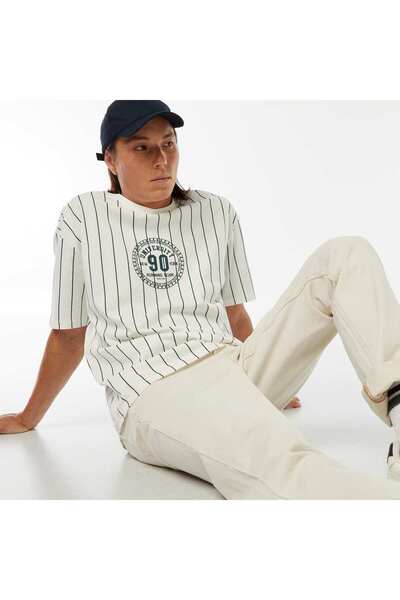 KIABI Short-sleeved T-shirt with US varsity print WHITE