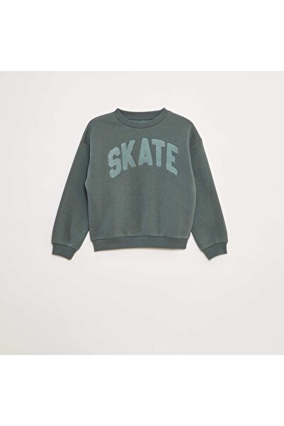 KIABI سويت شيرت بتصميم بوكليه محبوك باللون الأخضر