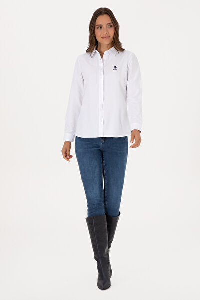 U.S. Polo Assn. Women's White Long Sleeve Basic Shirt 50307990-Vr013