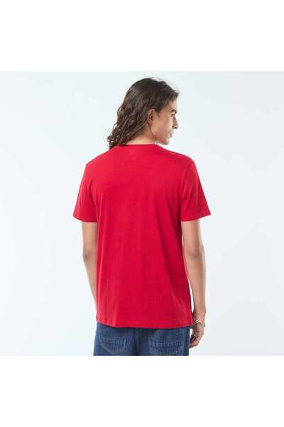 KIABI Short-sleeved printed T-shirt with round neck RED