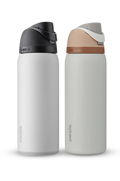 owala FreeSip® Pack of 2 White & White Stainless Steel Insulated Water Bottle 32oz