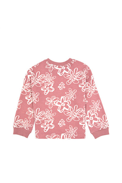 U.S. Polo Assn. Girl's Orchid Flower Patterned Crew Neck Sweatshirt 50317957-Vr221