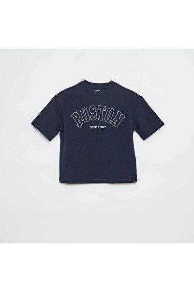 KIABI Short-sleeved varsity-style T-shirt BLUE