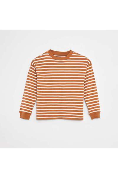 KIABI Knit sweater with all-over striped pattern BEIGE