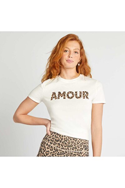 KIABI Printed T-shirt WHITE