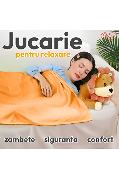 RCO Plush Lion 50 cm with Soft Blanket 155x105 cm – Cuddly Toy, WJ6215A