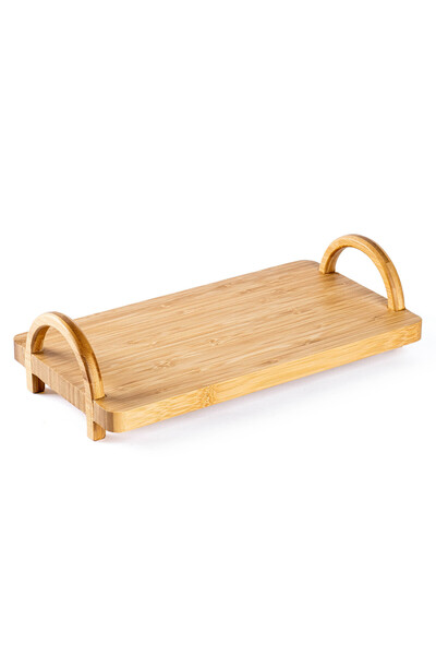Tantitoni Bamboo Handle Flat Tray 30X16Cm