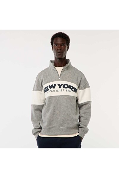 KIABI Zip-up high-neck sweatshirt GREY