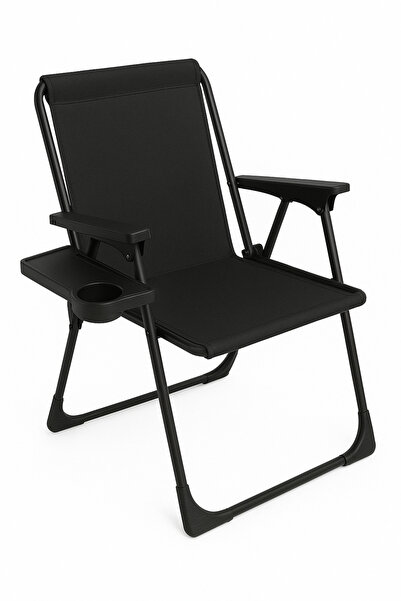 PLUSKIT Kamp Sandalyesi Katlanır Piknik Sandalye oval Bardaklıklı