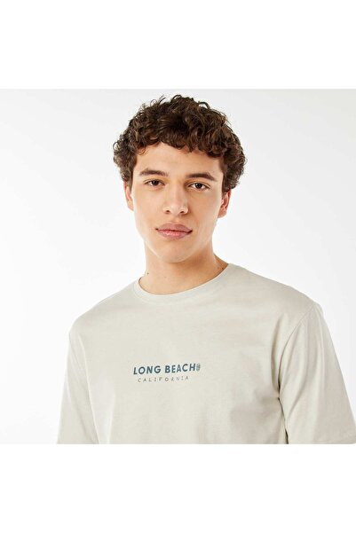 KIABI Printed slogan T-shirt GREY