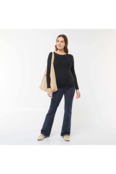 KIABI Ribbed maternity T-shirt BLACK