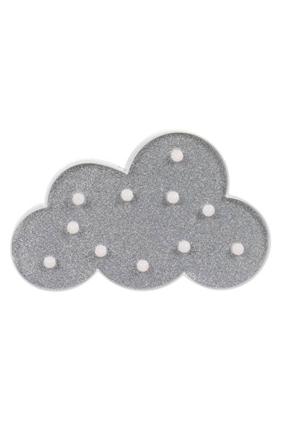 SHOPIENS Nor decorativ cu 11 becuri LED cu sclipici Shopiens®, argintiu, 29 x 18 x 3 cm