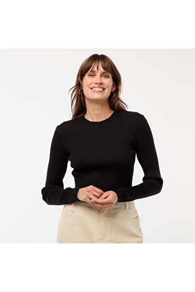 KIABI Long-sleeved ribbed sweater BLACK