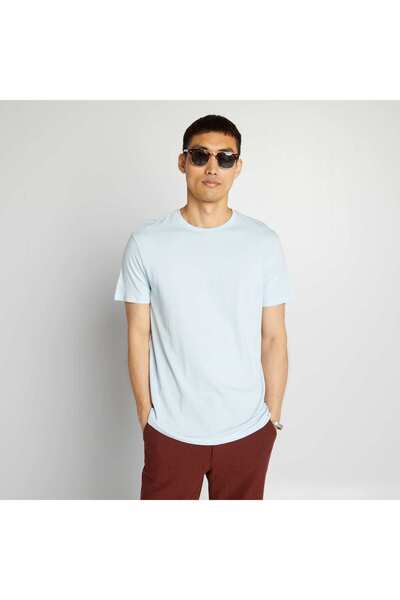 KIABI Plain jersey straight T-shirt BLUE