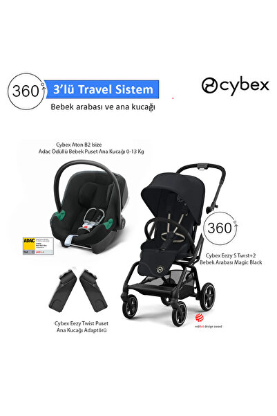Cybex 3 lü travel sistem Eezy S 360 Twist+2 + Aton B2 isize + Eezy Adaptör