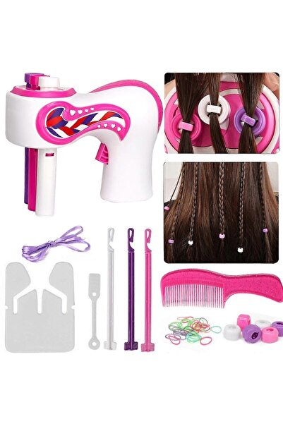 dalimag Automatic Hair Braiding Set, Pink, Powered by 3 AA Batteries