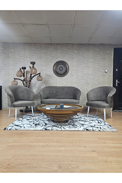 SEVİNÇ MOBİLYA TEDDY Takım Beyaz Boyalı Sivriltme Ayak Çay Seti Koltuk - Berj...