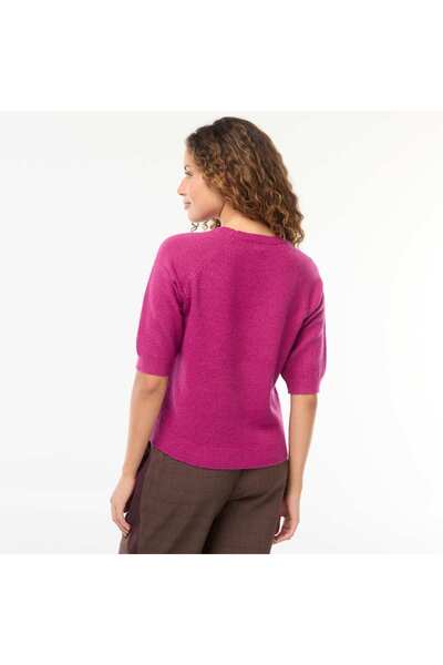 KIABI Knitted sweater with mid-length sleeves PURPLE
