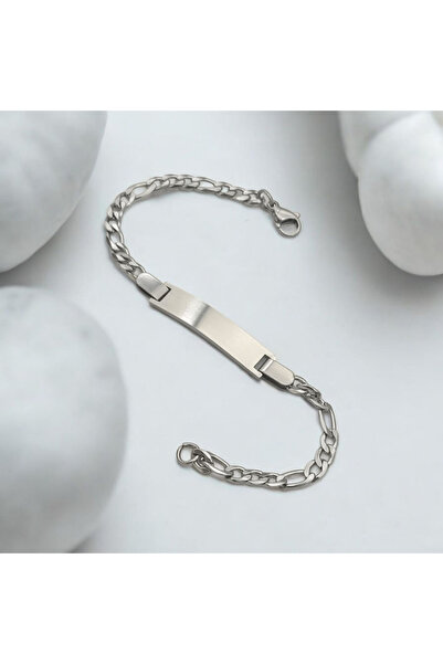 Satürn Silver Kuyumculuk Çelik İsimli Bebek Çocuk Bileklik Künye Kararma Yapmaz