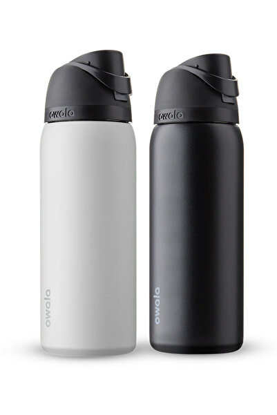 owala FreeSip® Pack of 2 Black & White Stainless Steel Insulated Water Bottle...