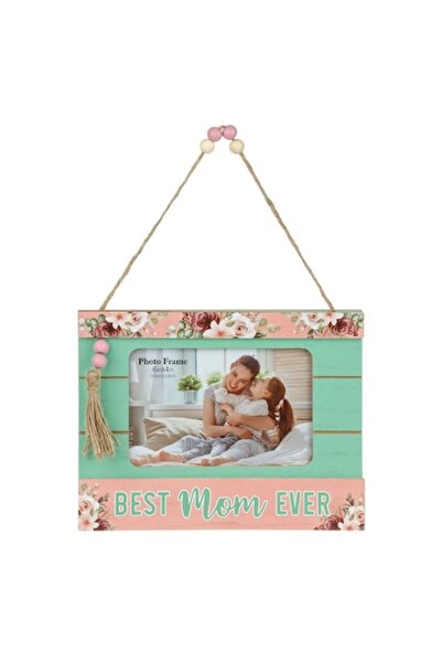 SHOPIENS Decoratiune cu rama foto din lemn suspendabil Shopiens®, cu mesaj 'B...