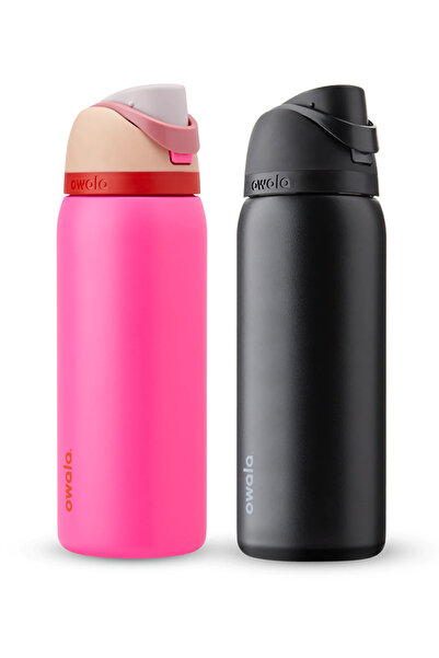 owala FreeSip® Pack of 2 Pink & Black Stainless Steel Insulated Water Bottle 32oz