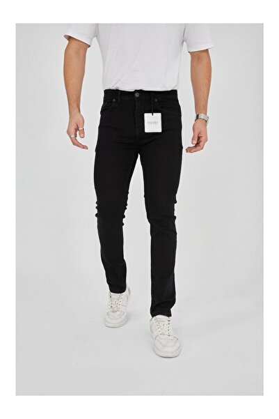 Sergıo Black Pantaloni de pânză pentru bărbați, negri Iris