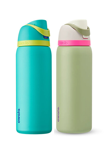 owala FreeSip® Pack of 2 Green & Green Stainless Steel Insulated Water Bottle 32oz