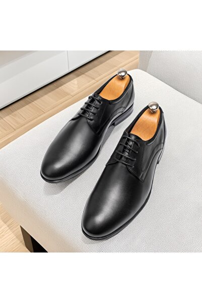 Modlet.ro Men's black leather lace-up elegant shoes MOD10896
