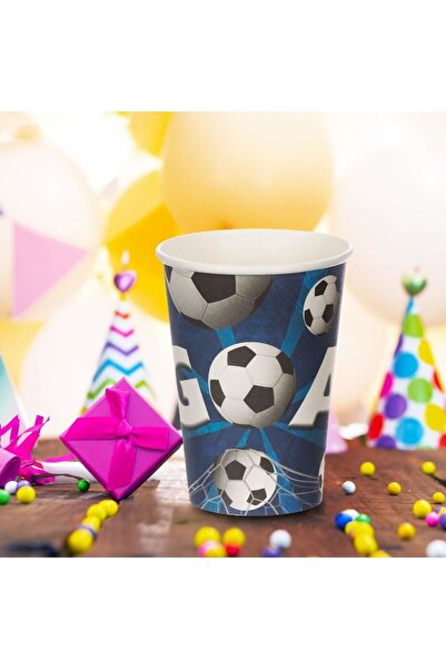 SHOPIENS Set 10 cardboard cups for children's party Little Footballer Shopiens®, with football design, 270 m