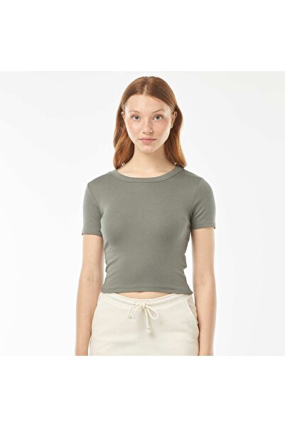 KIABI Short-sleeved cropped T-shirt GREEN