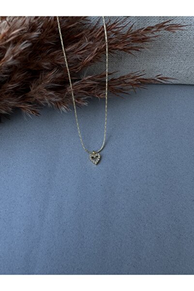 M Miel Kadın Zirkon Taş Minimal Kalp Kolye