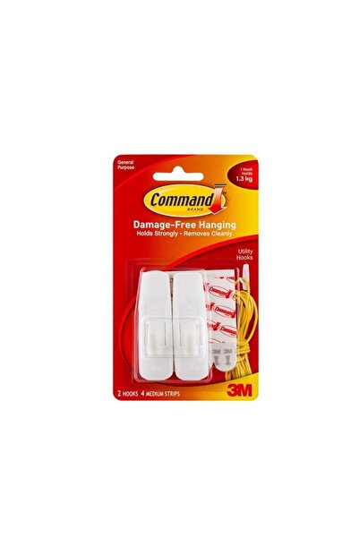 3M Carlig standard mediu 2 carlige + 4 benzi dublu adezive/set Command