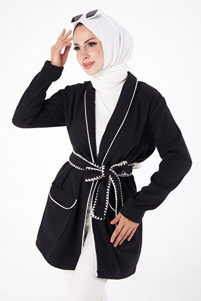 TOFİSA Ara διακοσμητικό ρέλι Παλτό Κασετίνα Μαύρο - 27747-ΜΑΥΡΟ