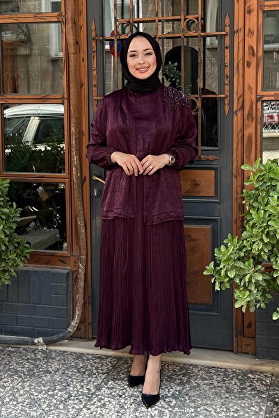 FUAT GÜRSEN طقم فستان فوات غورشن باللون البني