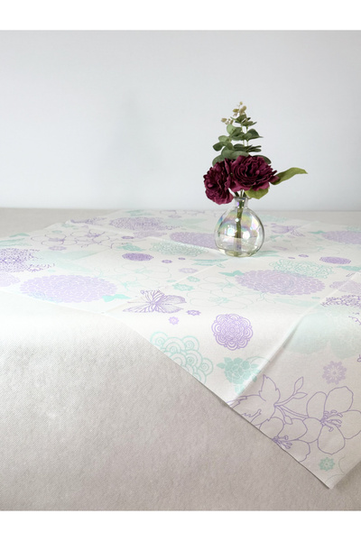 Mank Fețe de masă, Linclass - LUISA (imprimare florală verde mentă-liliac) / ...