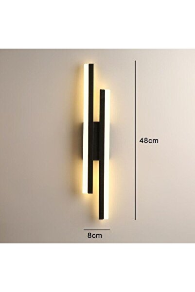 fullreyon 2 Adet Elektrikle Çalışır, 12 Watt , 3000 Kelvin Gün Işığı Led Aplik, İç Merkan Led Duvar Armatürü