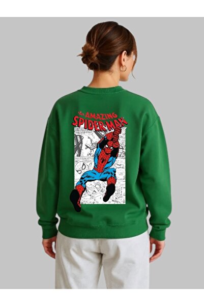 ArtYus سويت شيرت للجنسين بأكمام طويلة مطبوع عليه سبايدر سبايدر بياقة دائرية