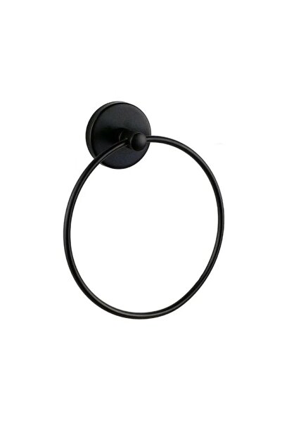 Zethome Stainless Round Bathroom Kitchen Towel Rack Towel Holder Black