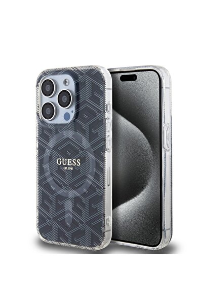 Guess Carcasă pentru iPhone 15 Pro, IML GCube MagSafe, - Neagră