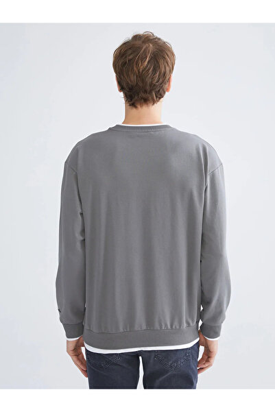 LC Waikiki XSIDE Antrasit Bisiklet Yaka Erkek Sweatshirt