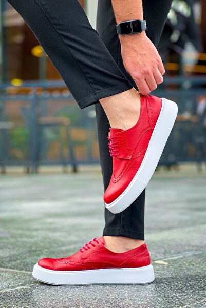 Zerenyus Ανδρικά καθημερινά παπούτσια Casual Premium Changer Over Κόκκινα