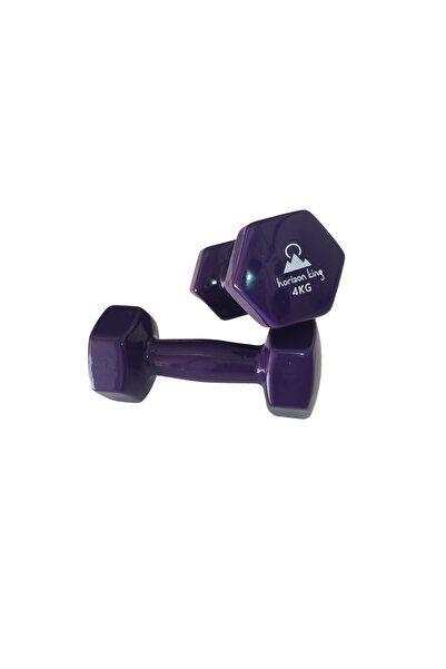 horizon king Vinyl Kaplı Dökme Demir Altıgen Çift Dambıl 4 kg