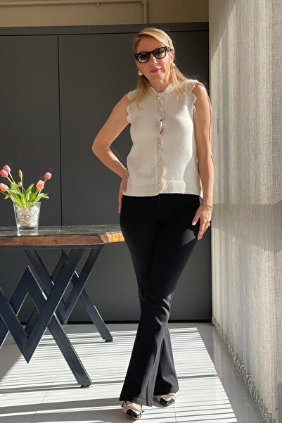 MİSLİNA BUTİK Orj Marka Siyah İspanyol Paça Jean