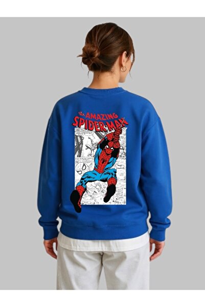 ArtYus Унисекс дълъг ръкав с принт на паяк на гърба и велосипедна яка