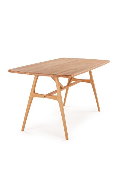 unboxdeco 6 Kişilik Slim Masif Kayın Ahşap Masa - 150 x 80 cm