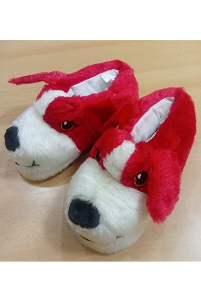 maydos Unisex Sevimli Köpek Figürlü Peluş Panduf Renkli