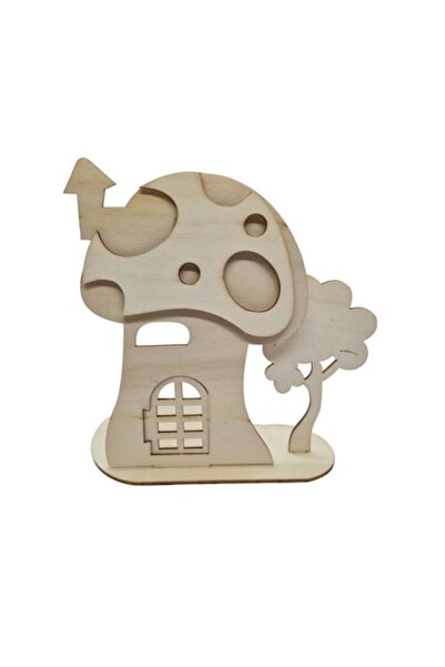 OEM Figurină din lemn, căsuță, pentru pictat, 15cm x 10cm