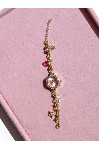 Reorah Collection Princess and Tailor Golden Watch Pink