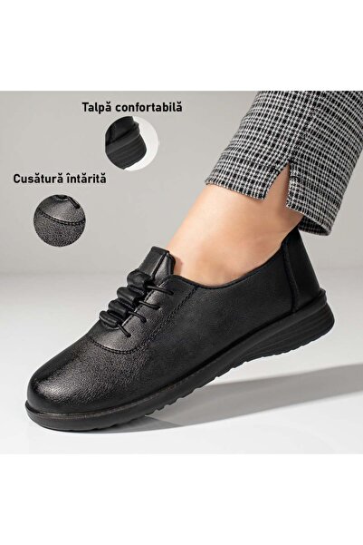 Modlet.ro Pantofi sport negri pentru femei cu șireturi elastice MOD10944